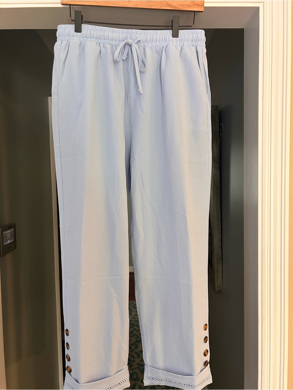 Light Blue Relaxed Drawstring Pants